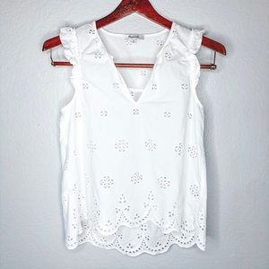 Madewell White Tank with Cutout Design